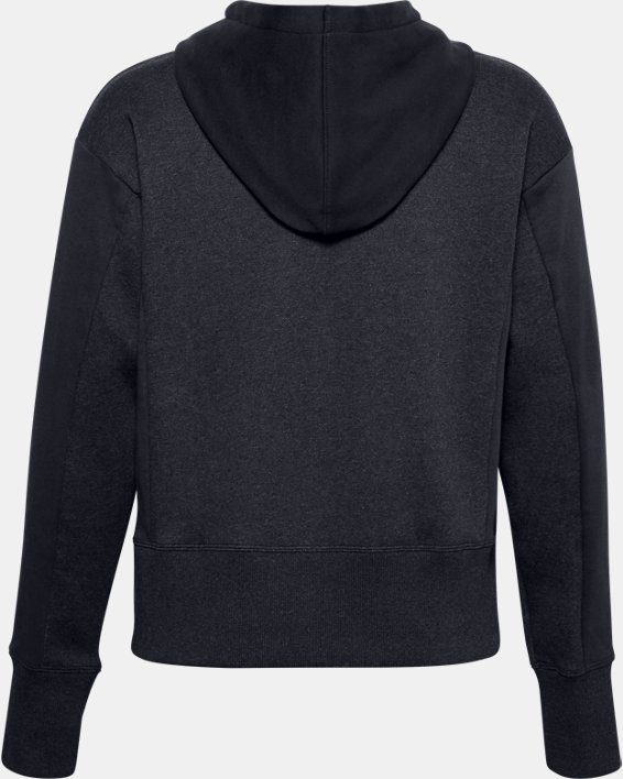 Women's UA Rival Fleece Embroidered Full Zip Hoodie, Black, pdpMainDesktop image number 5